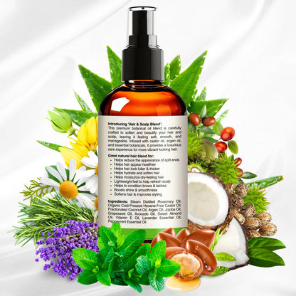 SELFWISE Organic Rosemary Oil for Hair Growth – 10-Oil Blend (Castor, Argan, Coconut, and more) 4oz