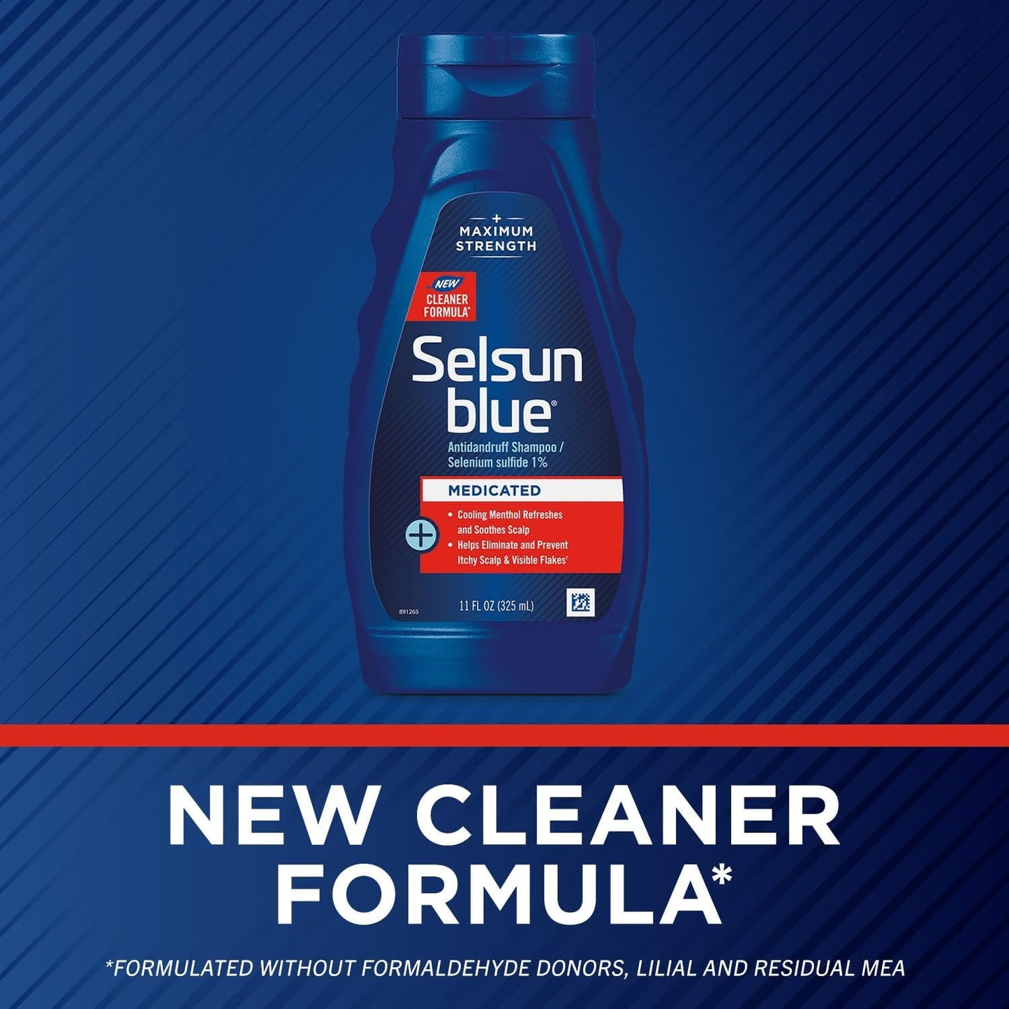 Selsun Blue Medicated Anti-Dandruff Shampoo with Menthol, 2 x 11 oz, Maximum Strength