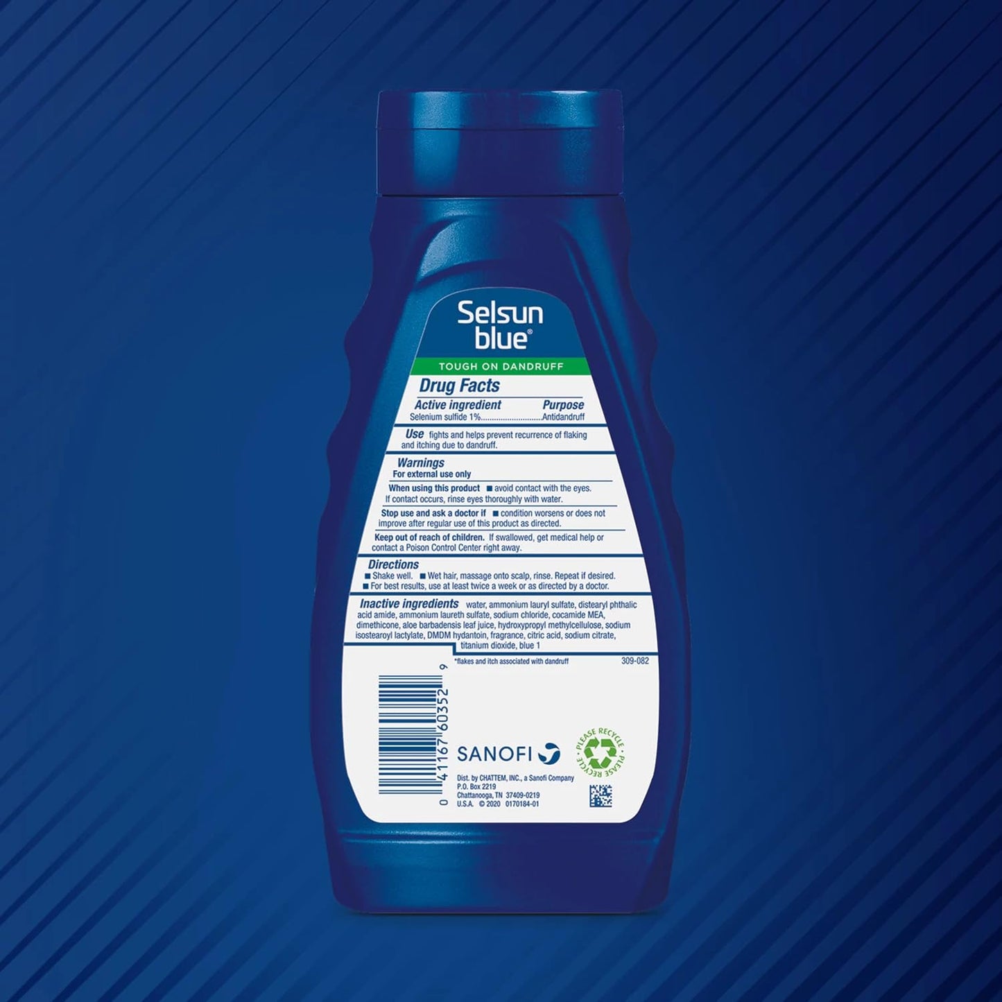Selsun Blue Moisturizing Anti-Dandruff Shampoo with Aloe, 11 fl oz (Pack of 2) — Selenium Sulfide 1%