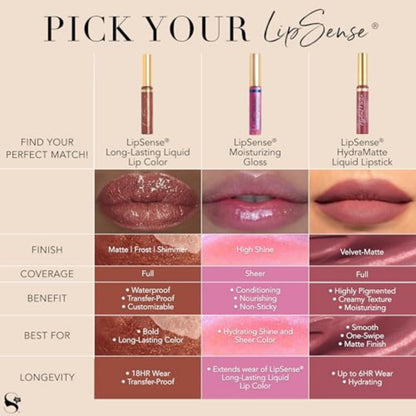SeneGence LipSense Moisturizing Gloss – Hydration, Long-Lasting Shine, Vegan & Paraben-Free