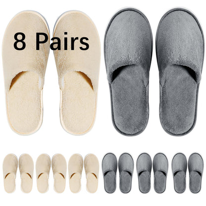 SENJUNSAFE 8 Pairs Guest Slippers – Disposable & Reusable (US Men 10 / Women 11)