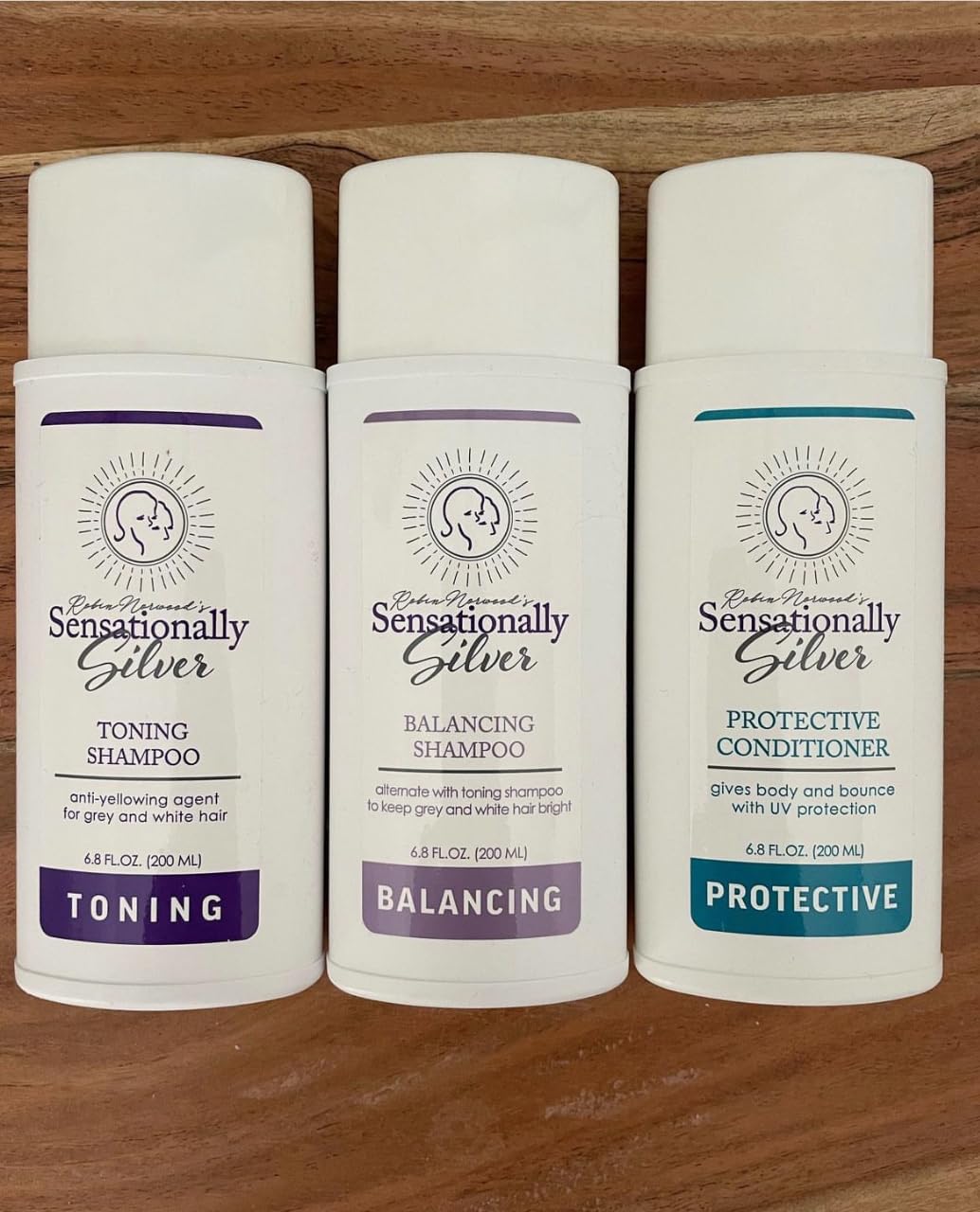 Robin Norwood's Sensationally Silver Protective Conditioner – UV Defense for Gray Hair (6.8 oz)