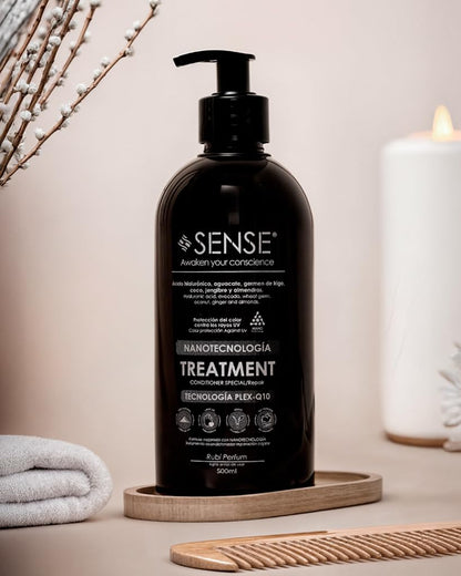 Sense Awaken Your Conscience Nanotech Plex Repair Conditioner – Bond Restoration with Hyaluronic Acid, Coconut & Q10 – Color-Safe