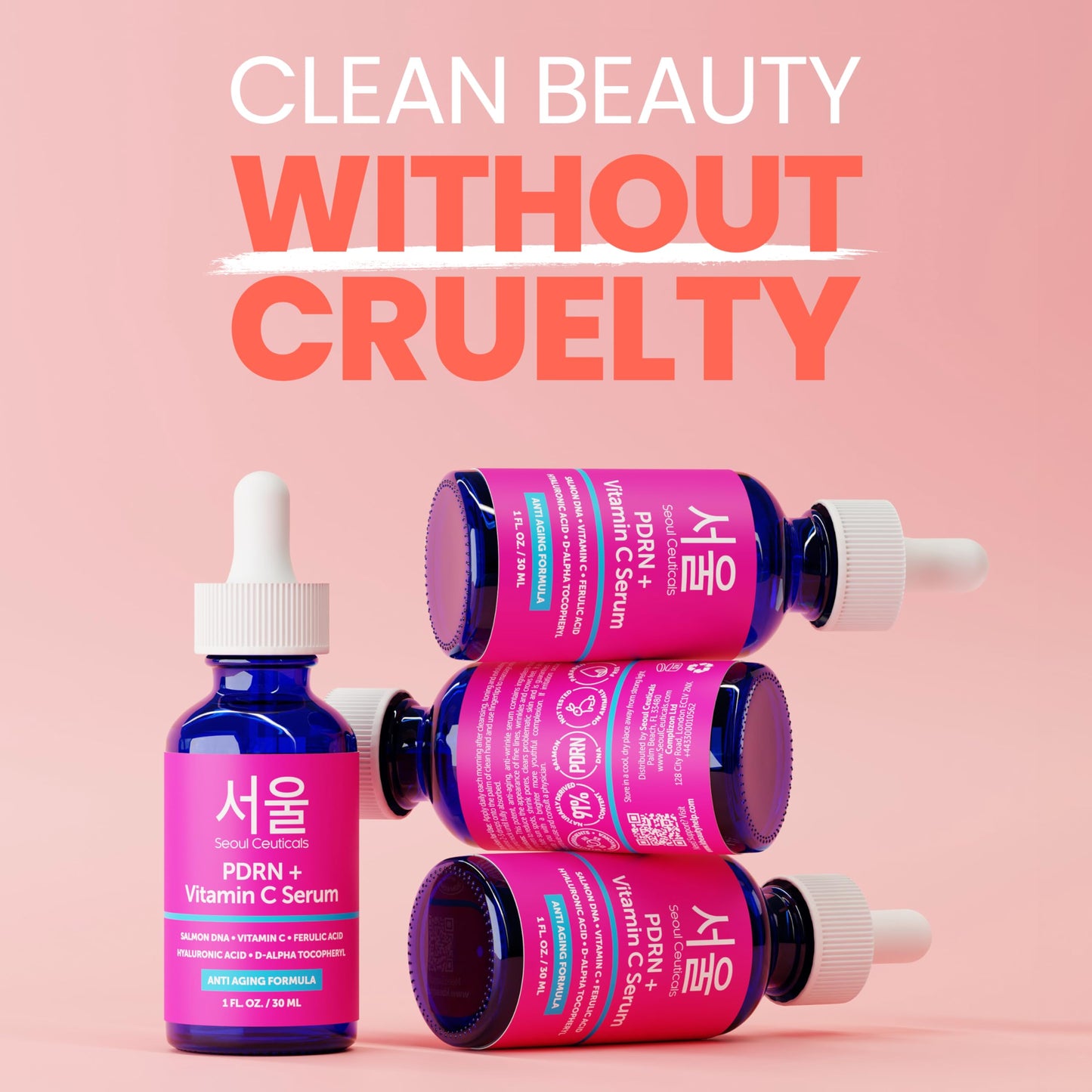 SeoulCeuticals PDRN Serum with Salmon DNA + Vitamin C – Korean Skincare Anti-Aging Serum (1 oz)