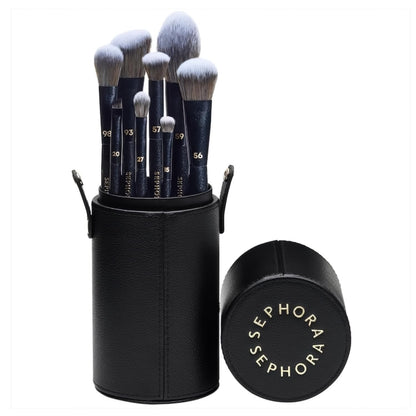 Sephora Collection Limited Edition 8-Piece Pro Brush Set for Face & Eyes | Vegan, Portable Case