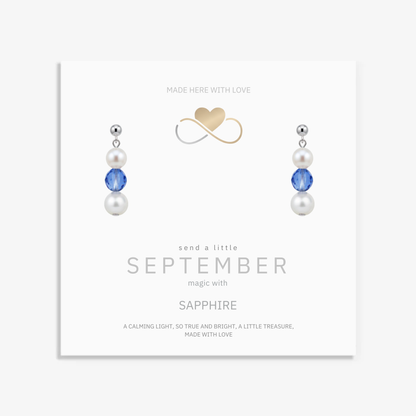 Sapphire & Pearl September Birthstone Earrings