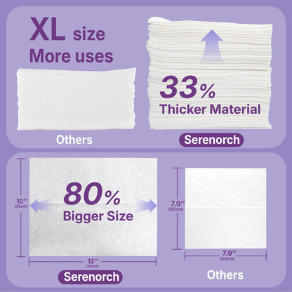 Serenorch XL Disposable Face Towels – Pearl Texture for Deep Cleansing (100 Count)