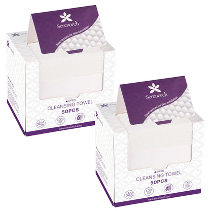 Serenorch XL Disposable Face Towels – Pearl Texture for Deep Cleansing (100 Count)