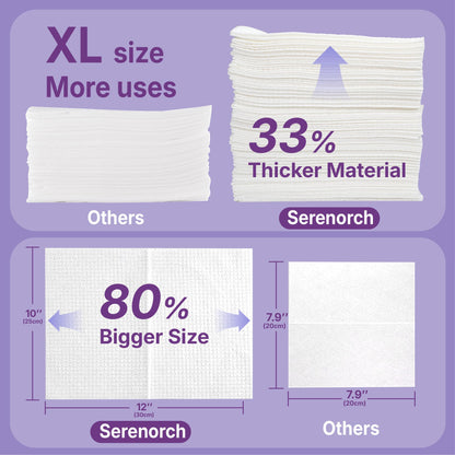 Serenorch Disposable Face Towels 10x12 - Ultra Soft for Sensitive Skin, 600 Count