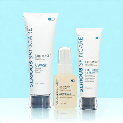 Serious Skincare Retinol Anti-Aging Set: Serum, Moisturizer & Cleanser (3-Piece Kit)