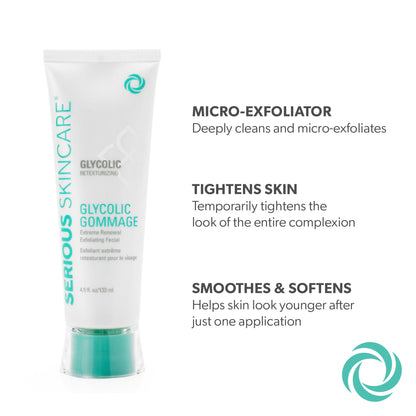 Serious Skincare Glycolic Radiant Skin Set — Cleanse, Exfoliate & Renew (3-Piece)