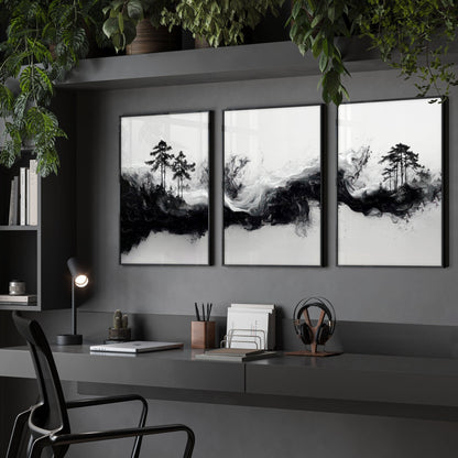 Set of 3 Framed Wall Art | Set of 3 Asian Inspired Wall art Prints