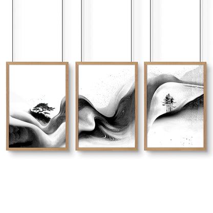 Set of Three Framed Wall Art | Set of 3 Asian Inspired Wall art Prints