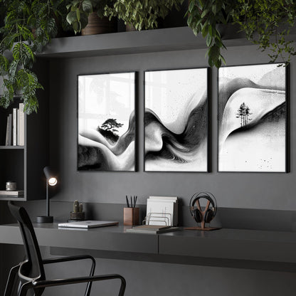 Set of Three Framed Wall Art | Set of 3 Asian Inspired Wall art Prints