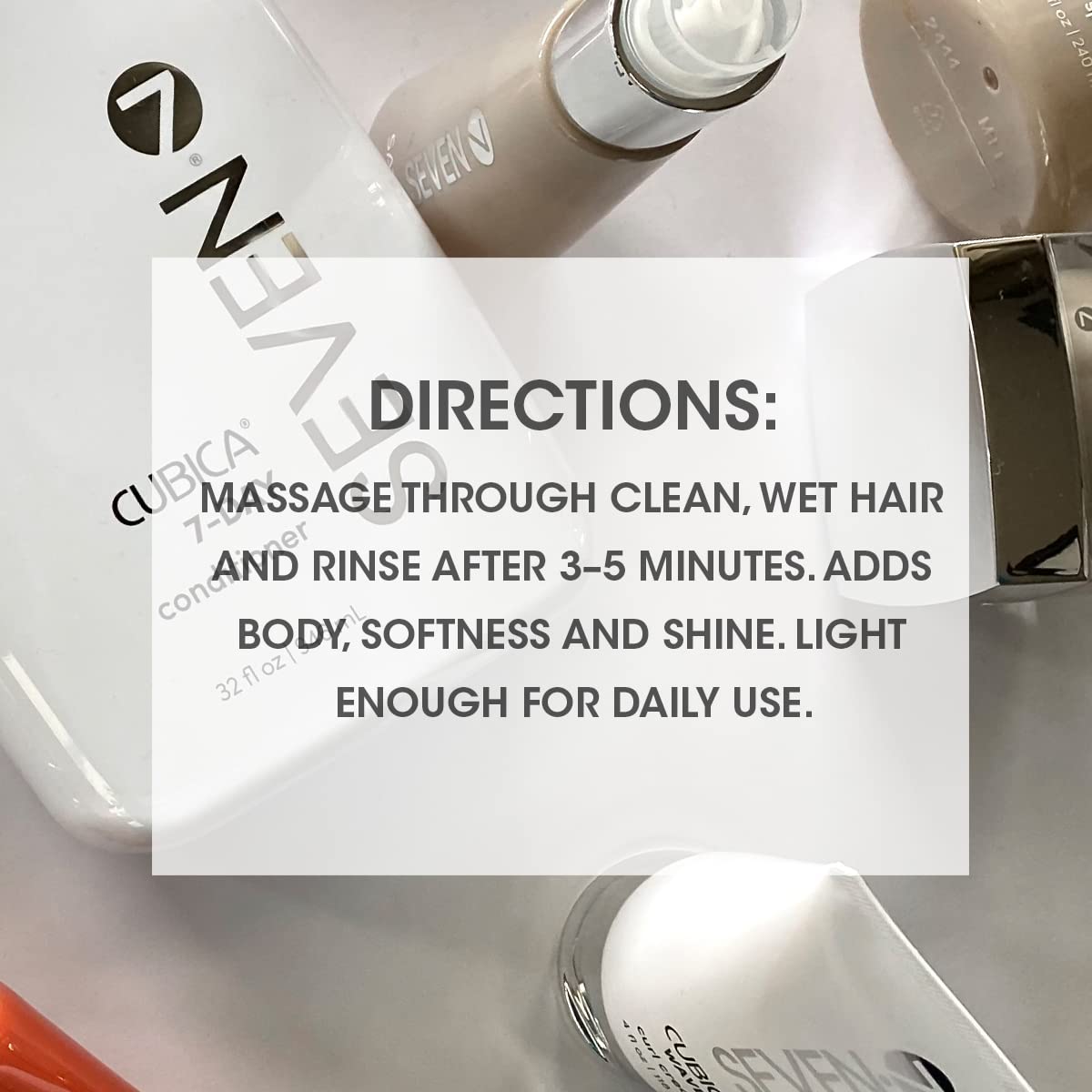 SEVEN Cubica 7-DAY Conditioner – Lightweight Detangler for All Hair Types | Made in USA 32 oz