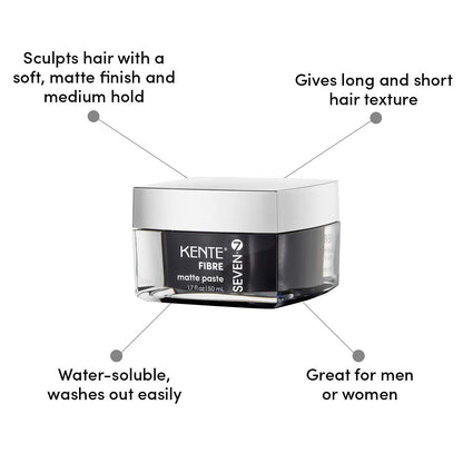 SEVEN Kente Fibre Matte Hair Paste – Medium Hold, Natural Finish, Root Lift | Made in USA