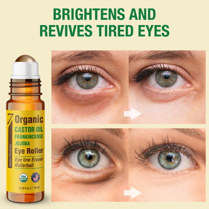 Seven Minerals Castor Oil Eye Roller – Organic Castor, Frankincense & Jojoba (0.33 oz)