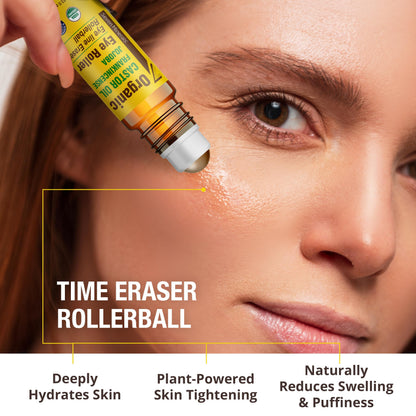 Seven Minerals Castor Oil Eye Roller – Organic Castor, Frankincense & Jojoba (0.33 oz)