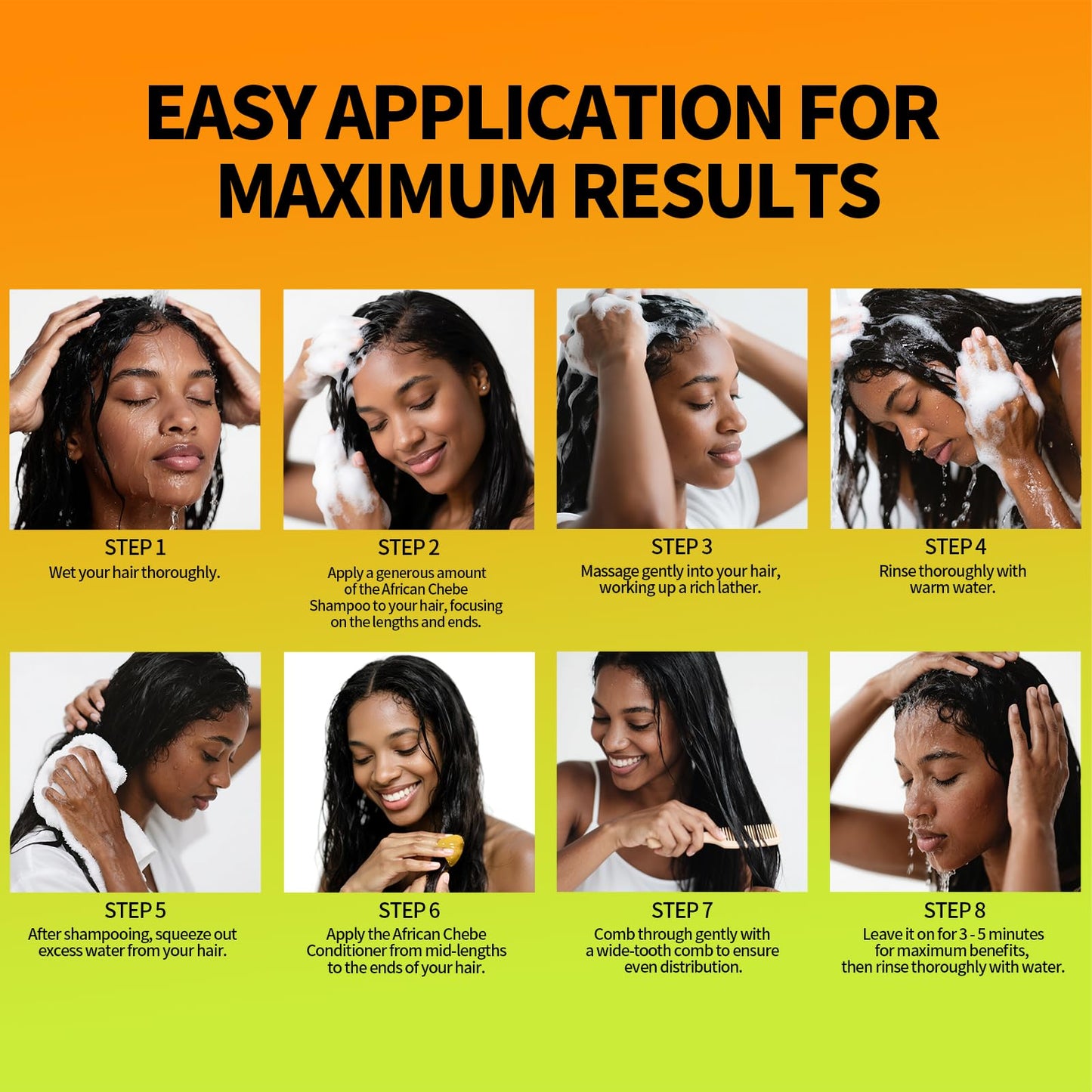 SEVICH Naturals Chebe Shampoo & Conditioner Set | 100% Chebe Essence