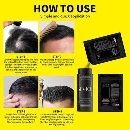 SEVICH Hair Fibers Refill 100g – Compatible with Most Brand Bottles, Dark Brown
