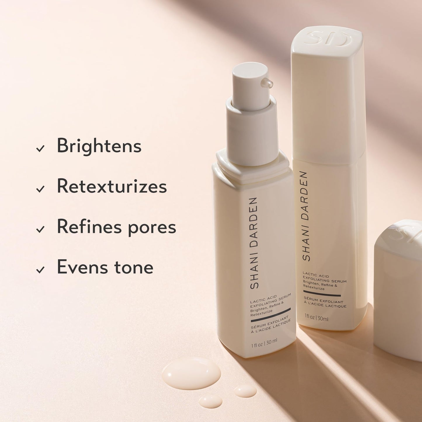 SHANI DARDEN Lactic Acid Face Serum | Night Exfoliating Serum for Radiant, Smooth Skin