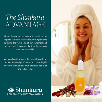 Shankara Kumkumadi Oil for Face – 32 Ayurvedic Flowers, Saffron, 5ml | Gua Sha Facial Oil