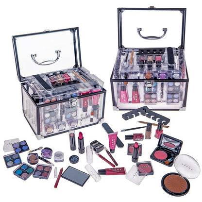 SHANY Carry All Trunk Makeup Case | Reusable Aluminum Beauty Organizer Gift Set