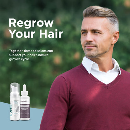 Shapiro MD Hair Growth Experts Mens Regrowth Travel Kit: 5% Minoxidil Leave-In Foamer for Thicker, Fuller Hair (1 Month)