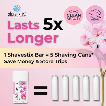 Shavestix Travel Size Shaving Stick 2.75 Oz – Pink Peonies Scented Hydrating Shave Gel Bar