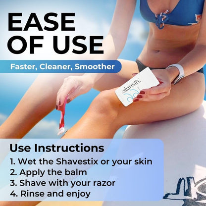 Shavestix Travel Shaving Cream Stick 2.75 oz – Blue Water, Coconut Oil, Razor-Friendly