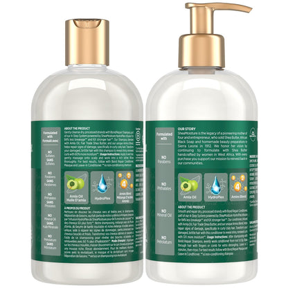 SheaMoisture Amla Bond Repair Shampoo & Conditioner – 13 oz each | Anti-Frizz for Curly Hair
