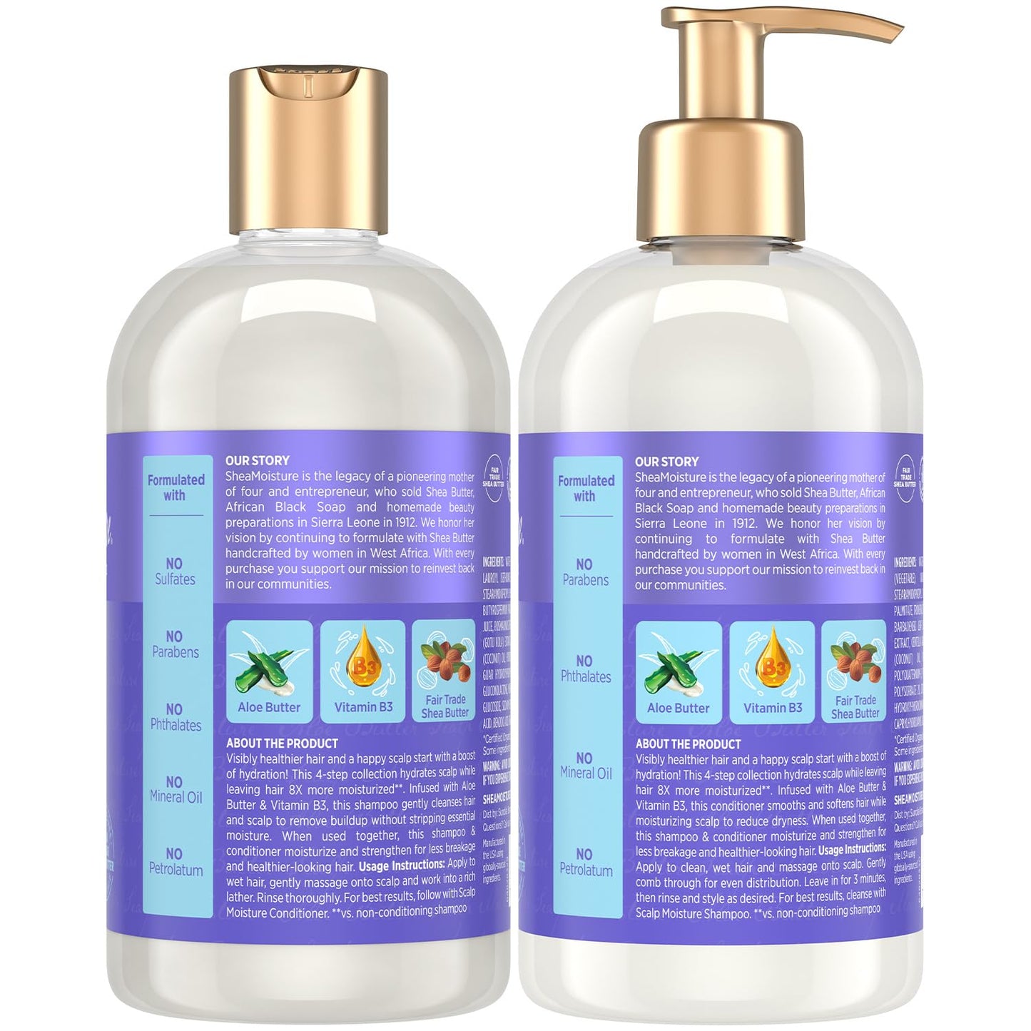 SheaMoisture Shampoo & Conditioner Set — Scalp Hydration with Aloe Butter & Vitamin B3