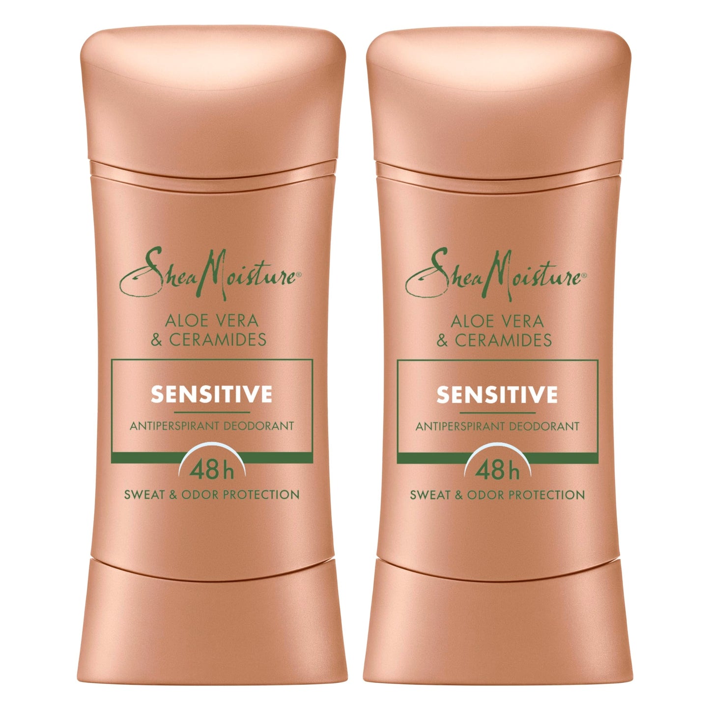 SheaMoisture Antiperspirant Deodorant Stick – Sensitive Aloe Vera & Ceramides (2 Count, 2 x 2.6 oz) 48HR Protection | No Parabens, No Mineral Oil