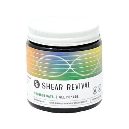 Shear Revival Younger Days Gel Pomade – Vegan, Medium Hold, Natural Finish (3.4oz)