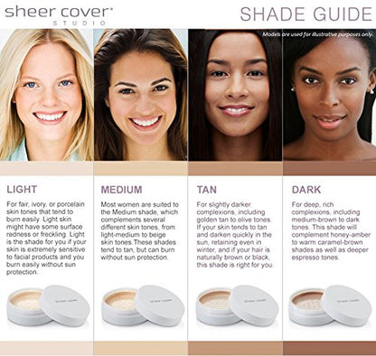 Sheer Cover Studio – Conceal & Brighten Trio with Free Concealer Brush (Light/Medium)