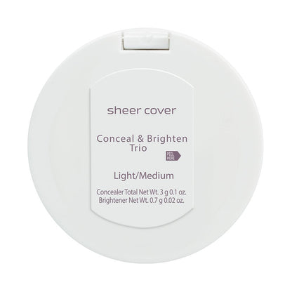 Sheer Cover Studio – Conceal & Brighten Trio with Free Concealer Brush (Light/Medium)