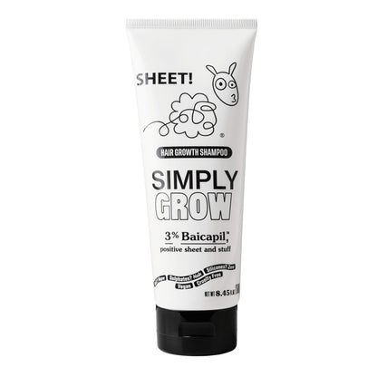 Sheet! Hair Growth Shampoo — 8.45 oz (250 ml), 3% Baicapil, Lightweight, Vegan, Sulfate/Salt/Silicone Free