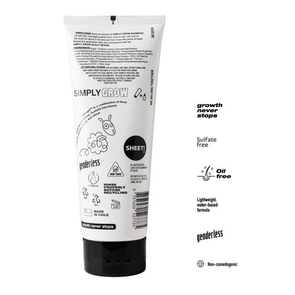 Sheet! Hair Growth Shampoo — 8.45 oz (250 ml), 3% Baicapil, Lightweight, Vegan, Sulfate/Salt/Silicone Free