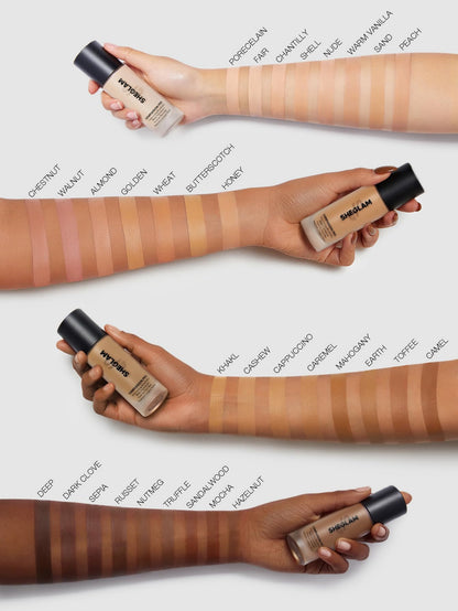 SHEGLAM Full Coverage Foundation - Long Lasting Waterproof Matte-Dewy Sand