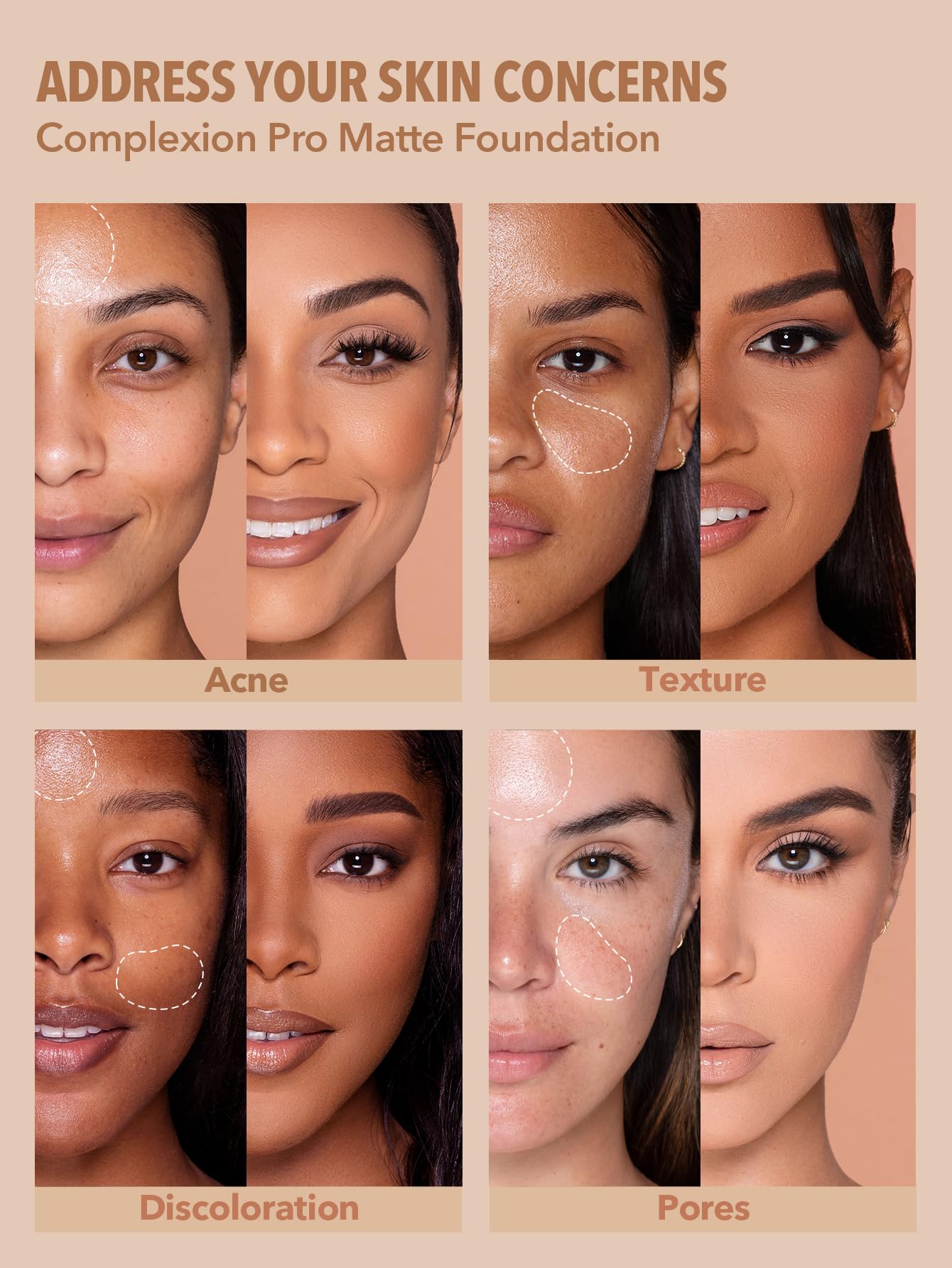 SHEGLAM Full Coverage Foundation Porcelain – Long-Wear Waterproof Matte Liquid