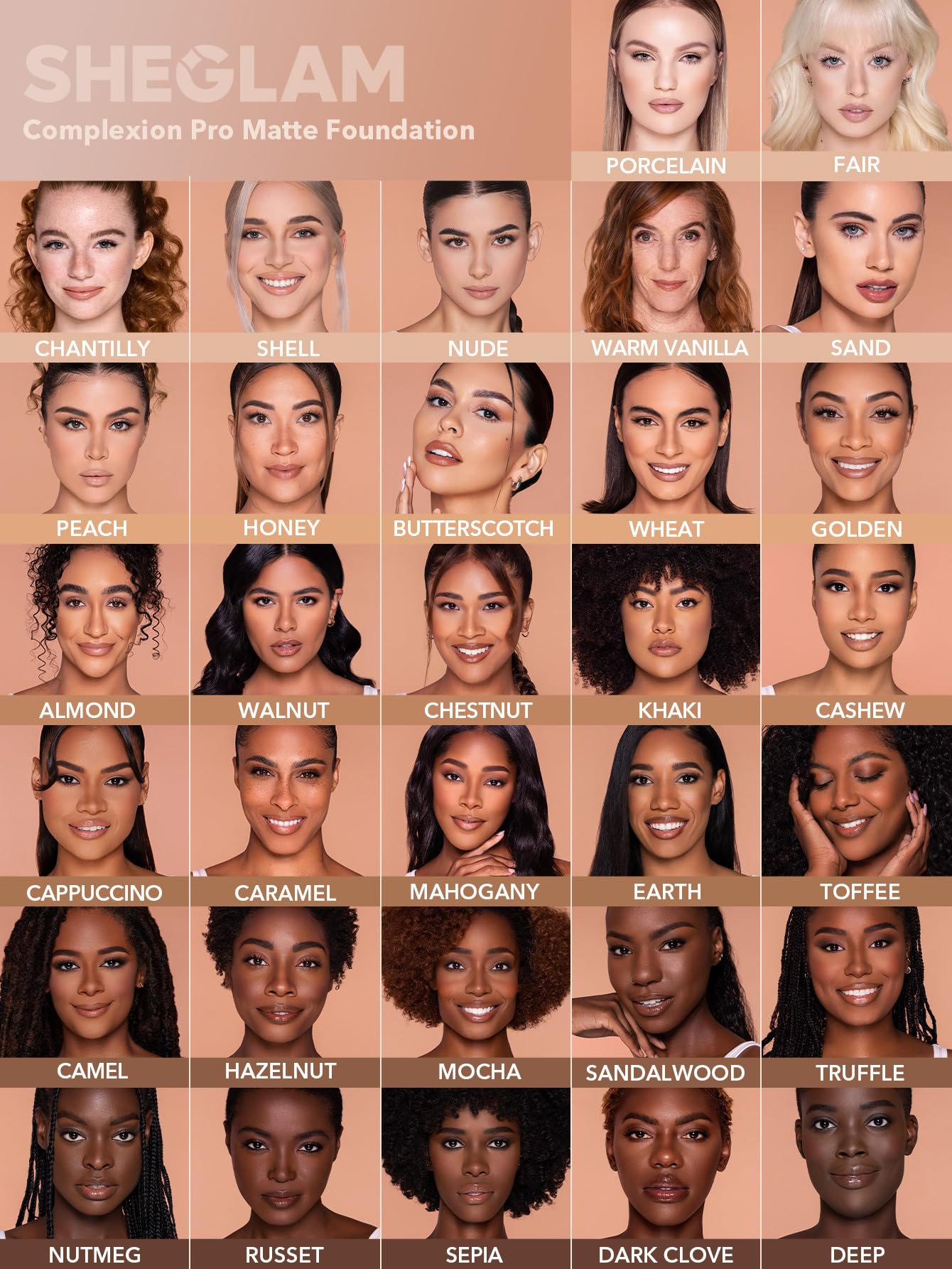 SHEGLAM Full Coverage Foundation Porcelain – Long-Wear Waterproof Matte Liquid
