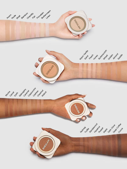 SHEGLAM Skin-Focus Full Coverage Powder Foundation – Oil-Control, Matte, Peach