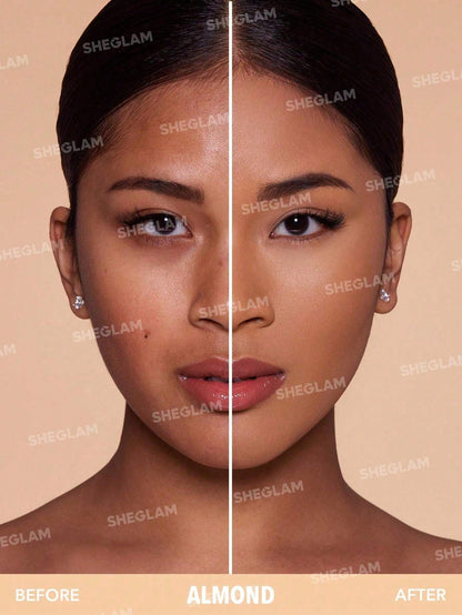 SHEGLAM Skin-Focus Full Coverage Powder Foundation – Oil-Control, Matte, Peach