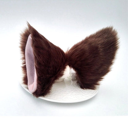 Sheicon Cat Ears Furry Neko Headband Brown | Anime Cosplay Hair Clip for Halloween Parties