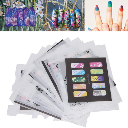 shenruifa 20Pcs Reusable Nail Art Stencils Kit – DIY Manicure Templates for Nail Design, French Tips & Gel Polish
