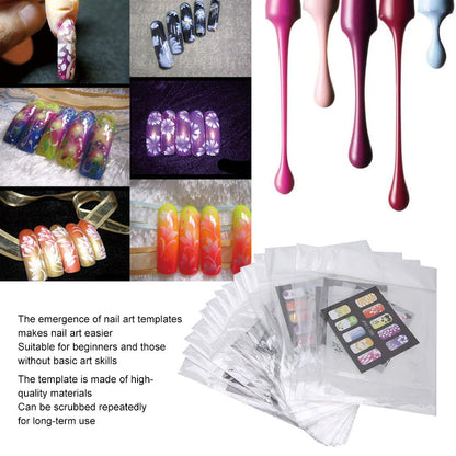 shenruifa 20Pcs Reusable Nail Art Stencils Kit – DIY Manicure Templates for Nail Design, French Tips & Gel Polish