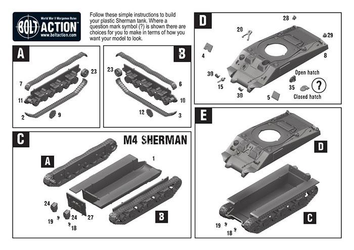 Bolt Action - Plastic M4 Sherman Medium Tank