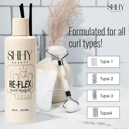 SHHY BEAUTY RE-FLEX Curl Styling Gel | Lightweight Vegan Hold & Frizz Control
