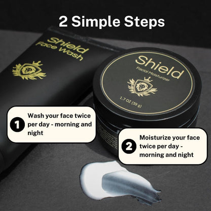 Shield Acne System for Men and Boys – Face Wash, Moisturizer & Pimple Patches (2 Months)