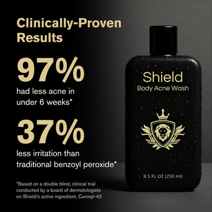 Shield Acne Wash Bundle for Men & Boys – Deep Clean Gel Face Wash + Unscented Body Wash (13.6 oz)